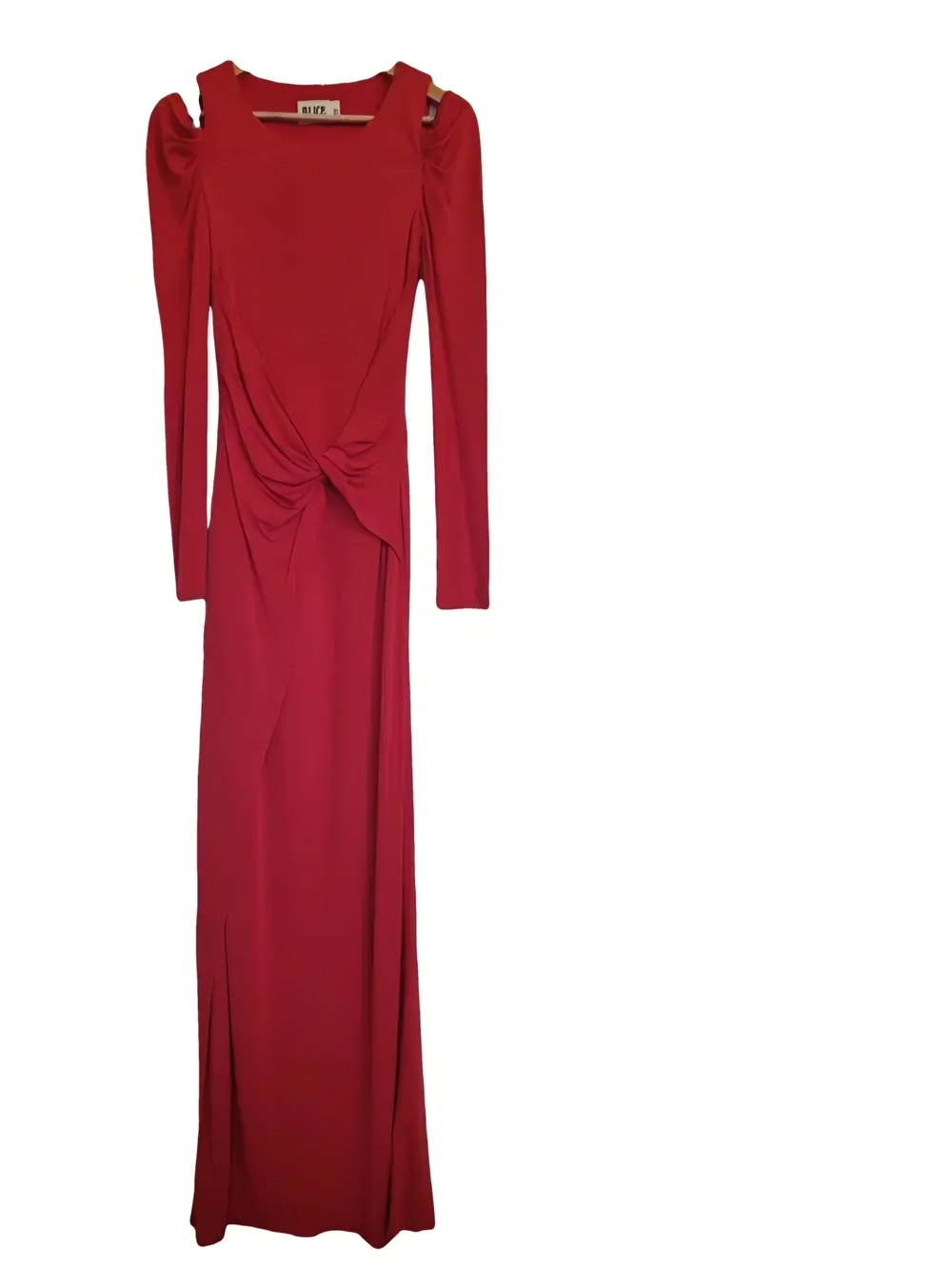 ALICE by Temperley Crimson Knot-Front Long-Sleeve Maxi Dress